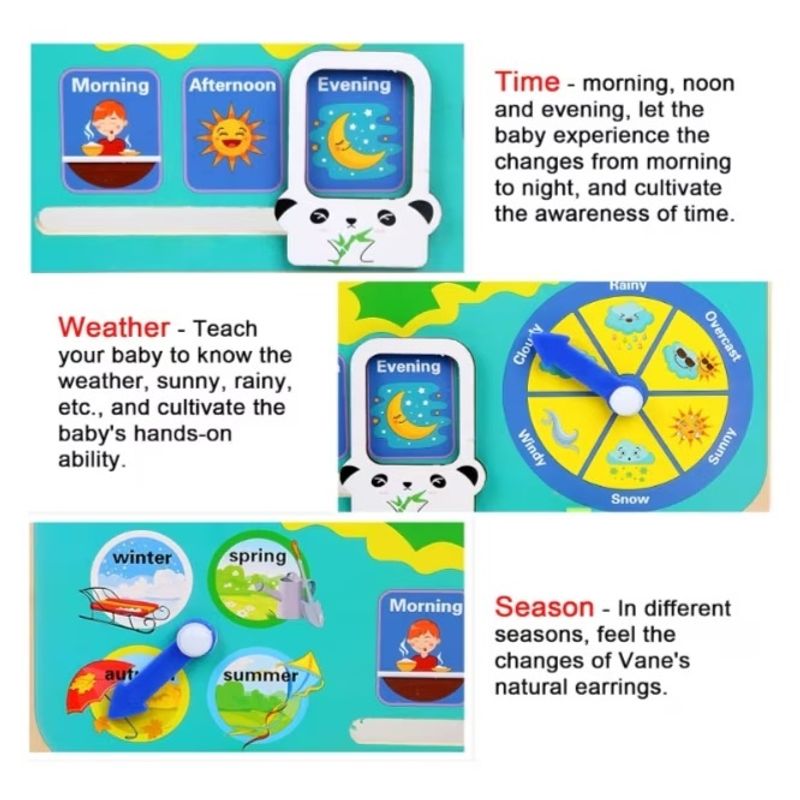 Jucarii, Copii si Bebe - Jucarii si jocuri - Jucarii & jocuri educative - Jucarii interactive - Calendar si ceas pentru copii 3 ani+, model broasca, din lemn si plastic, 30x30x0.8 cm, multicolor - Infinity.ro