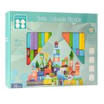 Jucarii, Copii si Bebe - Jucarii si jocuri - Seturi de constructie si cuburi - Seturi de constructie - Set constructie cu 102 cuburi din lemn, animalele si mediul inconjurator, pentru copii 3 ani+, multicolor - Infinity.ro