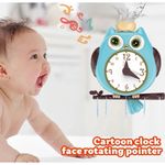 Jucarii, Copii si Bebe - Jucarii si jocuri - Jucarii bebelusi - Jucarii de baie - Jucarie de Baie Bufnita cu Ceas, pentru copii 2 ani+, cu ventuze, plastic, 18.5x25x7 cm, portocaliu/albastru, Portocaliu - Infinity.ro