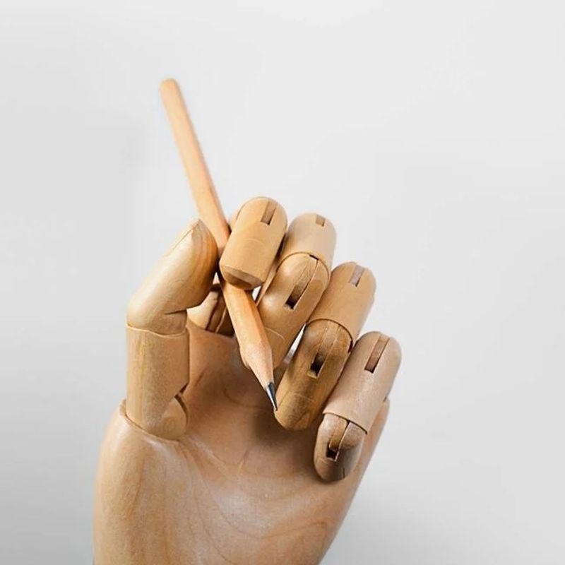 Casa si Gradina - Decoratiuni - DIY - Manechine plastic - Manechin Mana din Lemn cu Articulatii, lemn, 25 cm, nude - Infinity.ro
