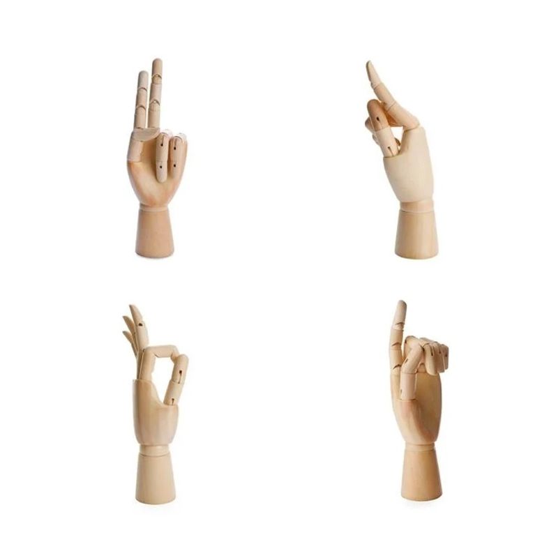 Casa si Gradina - Decoratiuni - DIY - Manechine plastic - Manechin Mana din Lemn cu Articulatii, lemn, 25 cm, nude - Infinity.ro
