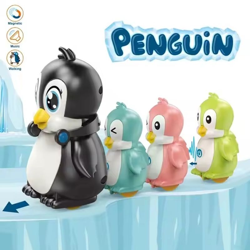 Jucarii, Copii si Bebe - Jucarii si jocuri - Jucarii & jocuri educative - Jucarii interactive - Set cu 4 Pinguini Magnetici care merg si canta, pentru copii de 3 ani+, Multicolor - Infinity.ro