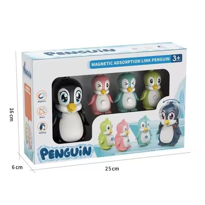 Jucarii, Copii si Bebe - Jucarii si jocuri - Jucarii & jocuri educative - Jucarii interactive - Set cu 4 Pinguini Magnetici care merg si canta, pentru copii de 3 ani+, Multicolor - Infinity.ro