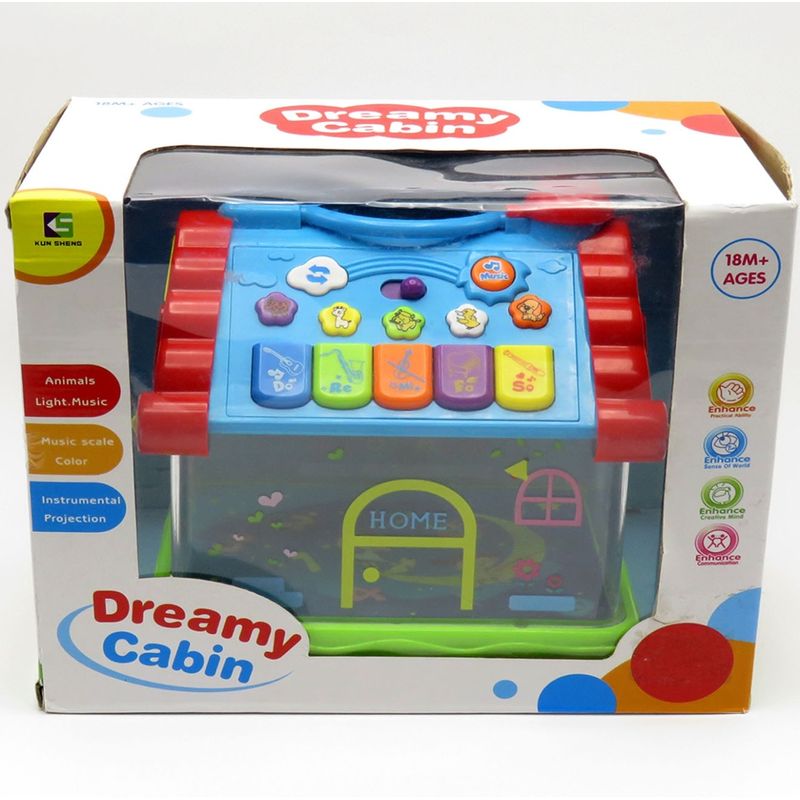 Jucarii, Copii si Bebe - Jucarii si jocuri - Jucarii & jocuri educative - Jucarii interactive - Jucarie interactiva casuta cu proiectii, lumini si melodii, copii 1.5 ani+, 23x20x15cm, Multicolor - Infinity.ro