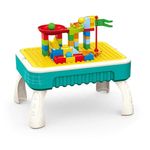 Jucarii, Copii si Bebe - Jucarii si jocuri - Jucarii & jocuri educative - Jucarii interactive - Masuta de joaca multifunctionala 2 in 1, cu 50 piese, pentru copii, 35x26x20 cm, Albastru - Infinity.ro