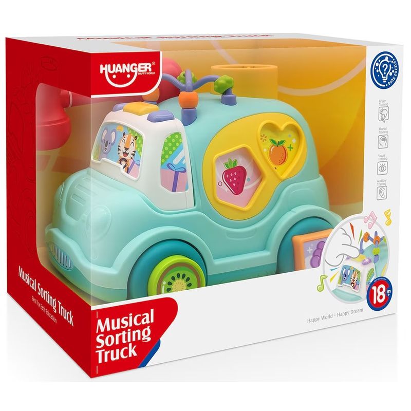 Jucarii, Copii si Bebe - Jucarii si jocuri - Jucarii & jocuri educative - Jucarii interactive - Jucarie interactiva de sortare - Camionul cu sunete, pentru Copii de la 18 luni+, Verde-Multicolor - Infinity.ro