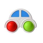 Jucarii, Copii si Bebe - Jucarii si jocuri - Jucarii bebelusi - Jucarii interactive bebelusi - Jucarie senzoriala pentru bebelusi, in forma de masinuta, din silicon si plastic, alb-multicolor - Infinity.ro