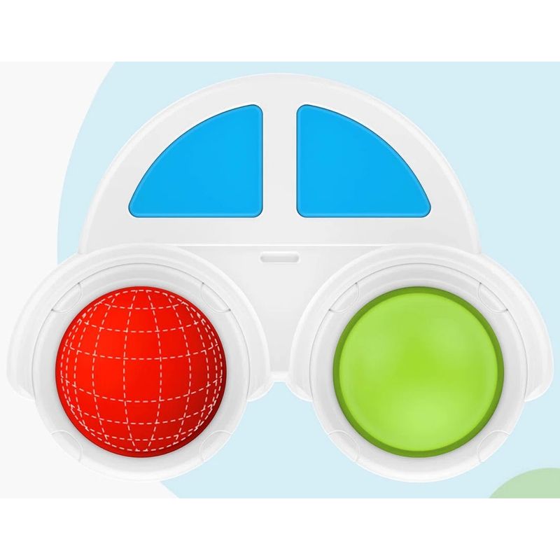 Jucarii, Copii si Bebe - Jucarii si jocuri - Jucarii bebelusi - Jucarii interactive bebelusi - Jucarie senzoriala pentru bebelusi, in forma de masinuta, din silicon si plastic, alb-multicolor - Infinity.ro