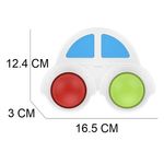 Jucarii, Copii si Bebe - Jucarii si jocuri - Jucarii bebelusi - Jucarii interactive bebelusi - Jucarie senzoriala pentru bebelusi, in forma de masinuta, din silicon si plastic, alb-multicolor - Infinity.ro