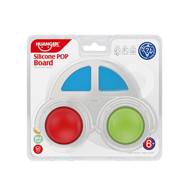 Jucarii, Copii si Bebe - Jucarii si jocuri - Jucarii bebelusi - Jucarii interactive bebelusi - Jucarie senzoriala pentru bebelusi, in forma de masinuta, din silicon si plastic, alb-multicolor - Infinity.ro