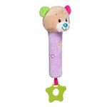 Jucarii, Copii si Bebe - Jucarii si jocuri - Jucarii bebelusi - Jucarii pentru dentitie - Jucarie pentru dentitie sub forma de ursulet, Bebelusi si copii 0+ ani, Cu zornaitoare, Plus, 10x18 cm, Lila - Infinity.ro