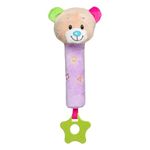 Jucarii, Copii si Bebe - Jucarii si jocuri - Jucarii bebelusi - Jucarii pentru dentitie - Jucarie pentru dentitie sub forma de ursulet, Bebelusi si copii 0+ ani, Cu zornaitoare, Plus, 10x18 cm, Lila - Infinity.ro