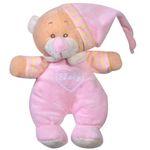 Jucarii, Copii si Bebe - Jucarii si jocuri - Jucarii bebelusi - Jucarii interactive bebelusi - Jucarie pentru copii sub forma de ursulet, Cu zornaitoare, Plus, 18cm, Roz - Infinity.ro