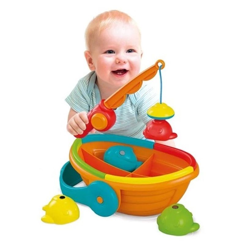 Jucarii, Copii si Bebe - Jucarii si jocuri - Jucarii bebelusi - Jucarii interactive bebelusi - Set de pescuit pentru copii 1 an+,sunete, Include undita si 4 pestisori,abilitatile cognitive si motorii, 19x11.5x24.5cm - Infinity.ro