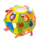 Jucarii, Copii si Bebe - Jucarii si jocuri - Jucarii bebelusi - Jucarii interactive bebelusi - Minge senzoriala textila pentru bebelusi 3 luni+, cu agatarori, diametru 15 cm, multicolora - Infinity.ro