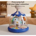 Jucarii, Copii si Bebe - Jucarii si jocuri - Jucarii bebelusi - Jucarii interactive bebelusi - Jucarie bebelusi Caruselul Calutilor, 15 x 15 x 20 cm, Albastru - Infinity.ro