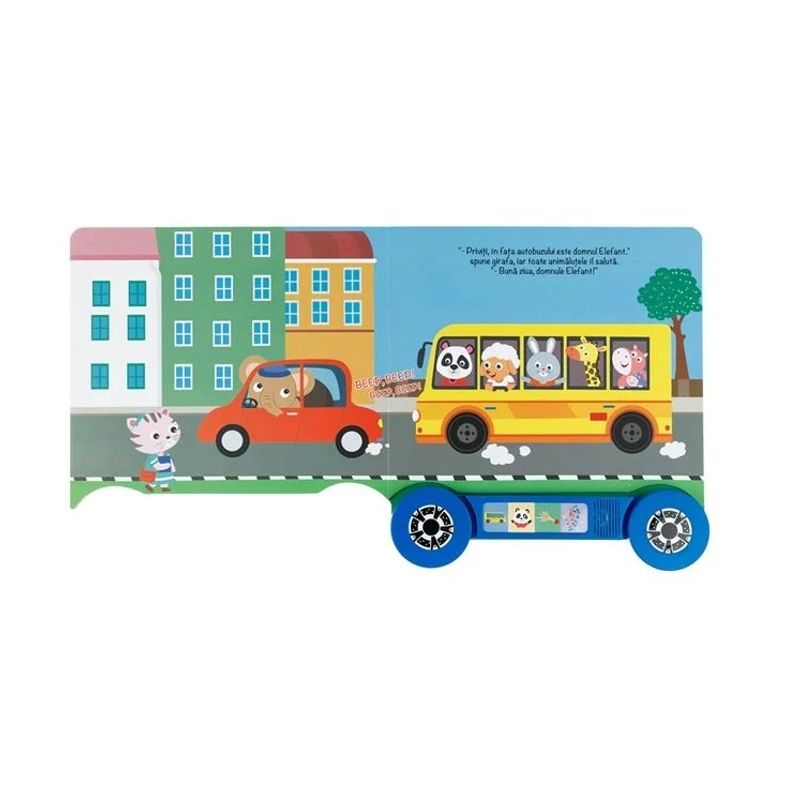 Jucarii, Copii si Bebe - Jucarii si jocuri - Jucarii bebelusi - Jucarii interactive bebelusi - Carte cu Sunet „Excursie cu Autobuzul Scolar”, 21.5x23.5 cm - 4F - Infinity.ro
