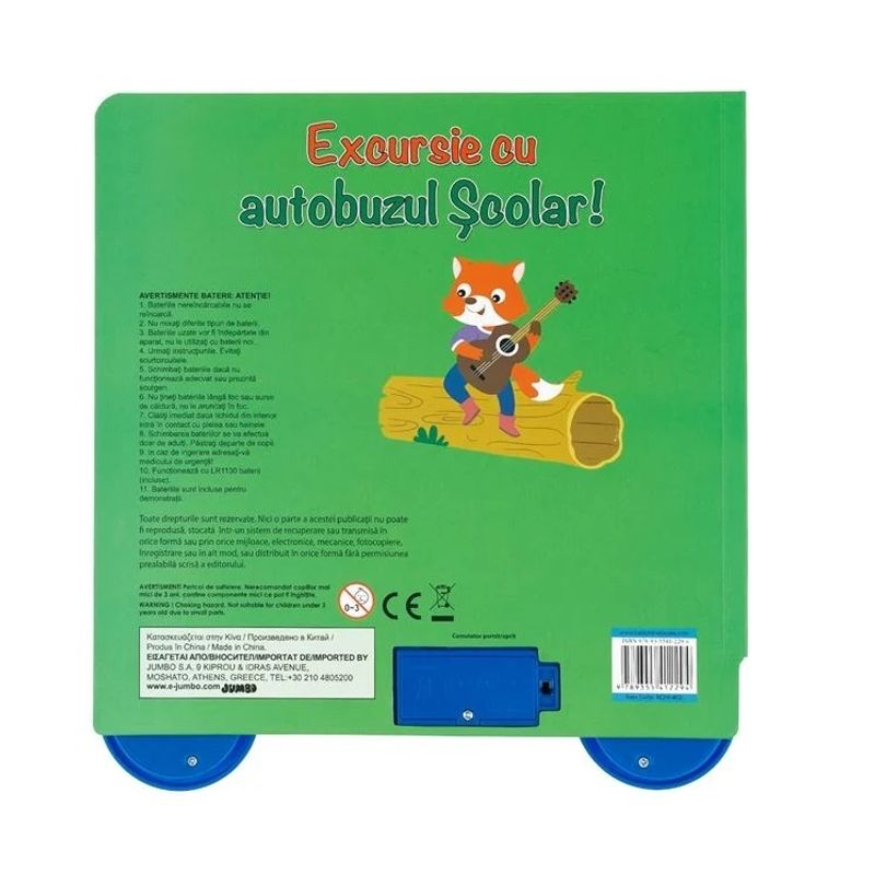 Jucarii, Copii si Bebe - Jucarii si jocuri - Jucarii bebelusi - Jucarii interactive bebelusi - Carte cu Sunet „Excursie cu Autobuzul Scolar”, 21.5x23.5 cm - 4F - Infinity.ro