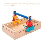 Jucarii, Copii si Bebe - Jucarii si jocuri - Jucarii bebelusi - Jucarii interactive bebelusi - Set de joaca bricolaj, pentru copii 3 ani+, din lemn, cu 44 piese, 25x15cm, multicolor - Infinity.ro