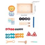 Jucarii, Copii si Bebe - Jucarii si jocuri - Jucarii bebelusi - Jucarii interactive bebelusi - Set de joaca bricolaj, pentru copii 3 ani+, din lemn, cu 44 piese, 25x15cm, multicolor - Infinity.ro