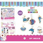 Jucarii, Copii si Bebe - Jucarii si jocuri - Jucarii de rol - Frumusete, bijuterii si accesorii fetite - Set DYI cu 6 pandative metalice, cu rasina UV, culori, sclipici, lant auriu, tematica Ocean, pentru copii 8 ani+ - Infinity.ro