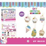 Jucarii, Copii si Bebe - Jucarii si jocuri - Jucarii de rol - Frumusete, bijuterii si accesorii fetite - Set DYI cu 6 pandative metalice, cu rasina UV, culori, sclipici, lant auriu, tematica Desert, pentru copii 8 ani+ - Infinity.ro