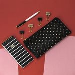 Carti si Birotica - Rechizite - Penare - Kit de Birou cu Penar, Carnetel, Pix si 4 Agrafe – 7 Bucati, negru - Infinity.ro