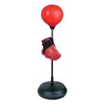 Sport si Outdoor - Sporturi de contact - Saci de box si accesorii - Set Minge de Box & Manusi pentru Adulti, Rosu cu negru, Reglabil 121-146 cm, Baza Stabila - Infinity.ro