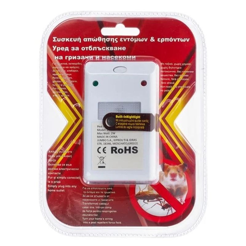 Market - Curatenie si intretinere casa - Produse menaj - Insecticide si capcane - Aparat Electric Contra Rozatorelor si Insectelor, pentru priza, compact, non-toxic, din plastic, alb - Infinity.ro