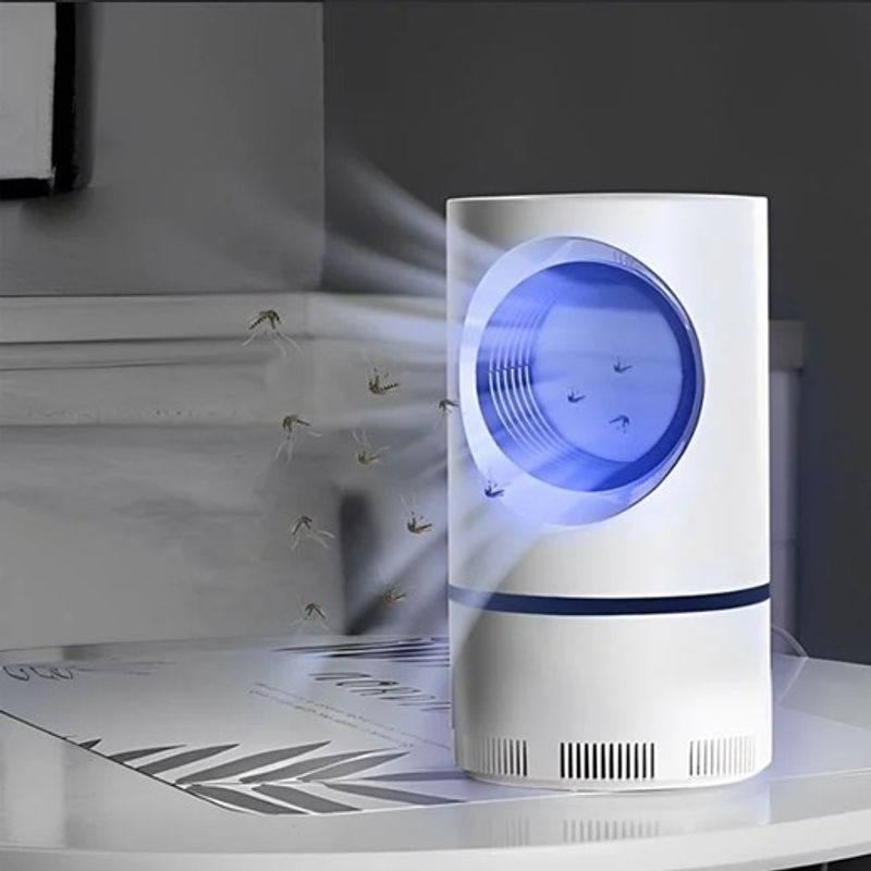 Market - Curatenie si intretinere casa - Produse menaj - Insecticide si capcane - Capcana Electrica pentru Insecte 5V cu USB Alba Bleu 12x21cm - Infinity.ro