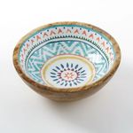 Casa si Gradina - Bucatarie si vesela - Vesela si tacamuri - Farfurii si boluri - Bol cu model aztec, din lemn emailat, diametru 20x8cm, multicolor - Infinity.ro