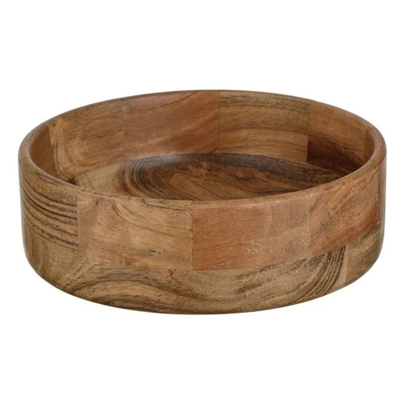 Casa si Gradina - Bucatarie si vesela - Vesela si tacamuri - Farfurii si boluri - Bol rotund, din lemn, capacitate 1,5L, diametru 21.5x7.5cm, maro - Infinity.ro