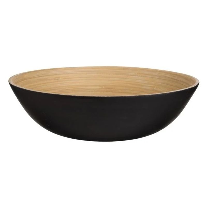 Casa si Gradina - Bucatarie si vesela - Vesela si tacamuri - Farfurii si boluri - Bol din bambus, capacitate 3L, diametru 30x9cm, negru - Infinity.ro