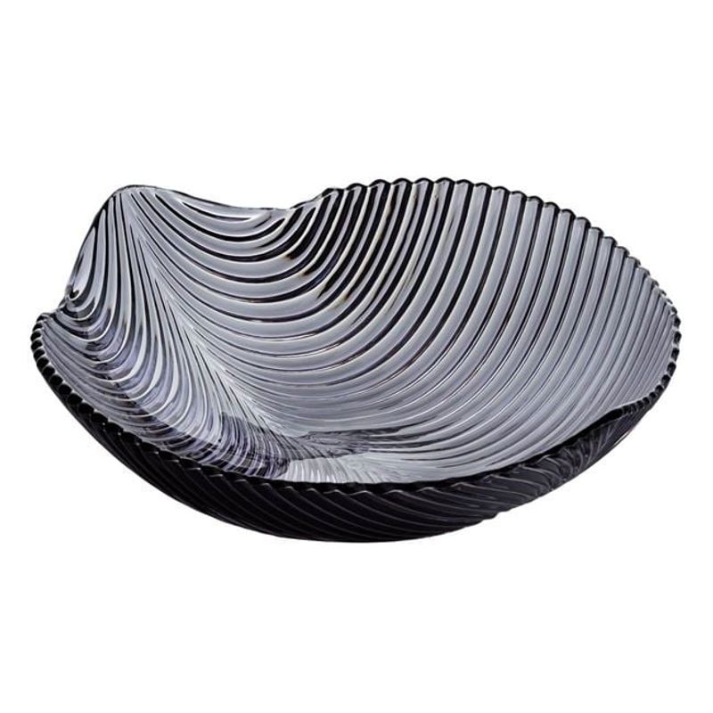 Casa si Gradina - Bucatarie si vesela - Vesela si tacamuri - Farfurii si boluri - Bol de servire, in forma de frunze, din plastic, dimensiuni 28x29.5x7.5cm, gri - Infinity.ro