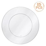Casa si Gradina - Bucatarie si vesela - Vesela si tacamuri - Farfurii si boluri - Farfurii intinse, reutilizabile, din plastic, diametru 26cm, 15 buc, transparente - Infinity.ro