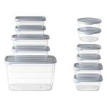 Casa si Gradina - Bucatarie si vesela - Vesela si tacamuri - Farfurii si boluri - Set recipiente pentru alimente, din plastic, cu capac, 6 buc, 2x250ml, 2x300ml, 2x500ml, 2x600ml, 2x1,2lt, 1x6lt - Infinity.ro