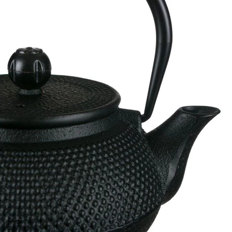 Casa si Gradina - Bucatarie si vesela - Vase pentru gatit - Ceainice si infuzoare - Ceainic din fonta, design in relief, capacitate 600ml, negru - Infinity.ro