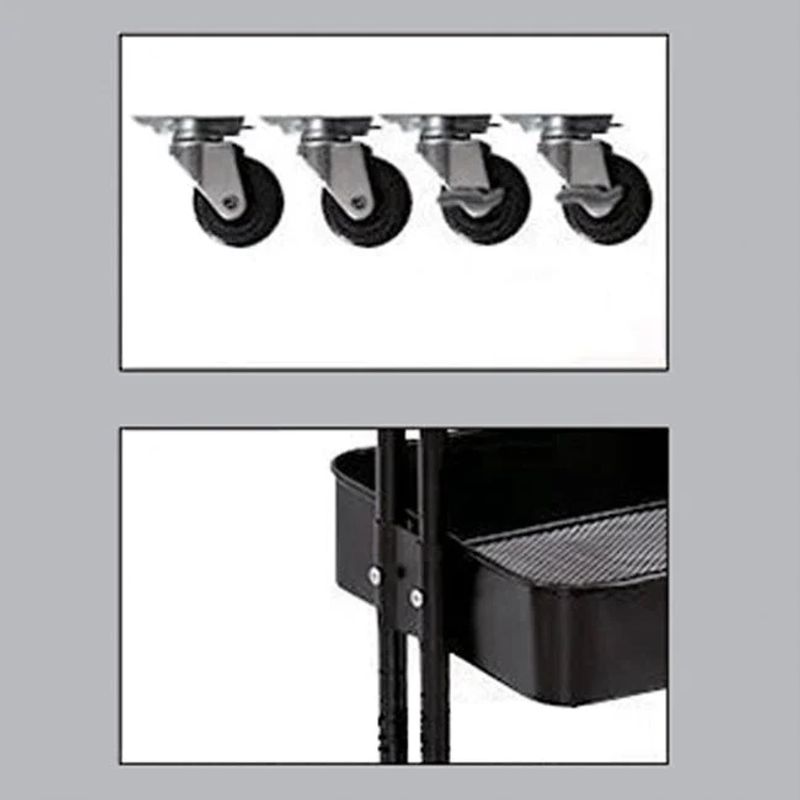 Casa si Gradina - Mobilier - Biblioteci si rafturi - Etajere - Etajera de bucatarie, din metal, pentru baie si bucatarie, cu 3 nivele, dimensiuni 44x36x82cm, negru - Infinity.ro