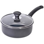 Casa si Gradina - Bucatarie si vesela - Vase pentru gatit - Oale si cratite - Cratita antiaderenta, din teflon, cu capac din sticla, diametru 20cm, negru - Infinity.ro