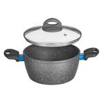 Casa si Gradina - Bucatarie si vesela - Vase pentru gatit - Oale si cratite - Cratita antiaderenta, din ceramica, diametru 24cm, gri - Infinity.ro