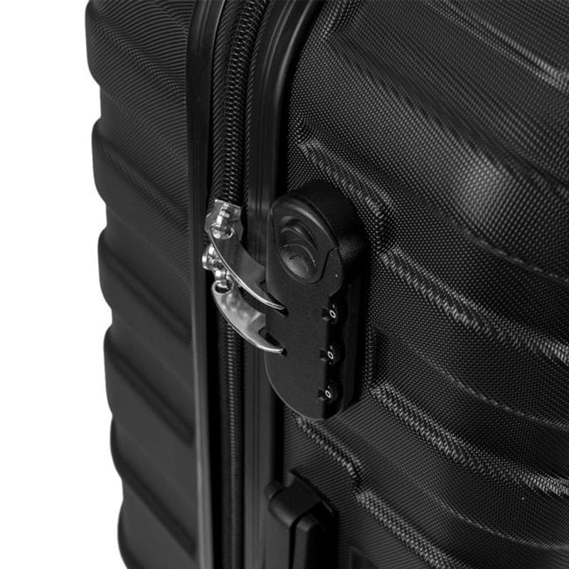 Sport si Outdoor - Articole de voiaj - Genti voiaj - Troler Negru cu Dungi Reliefate, 35L, 39x22x57cm - Infinity.ro