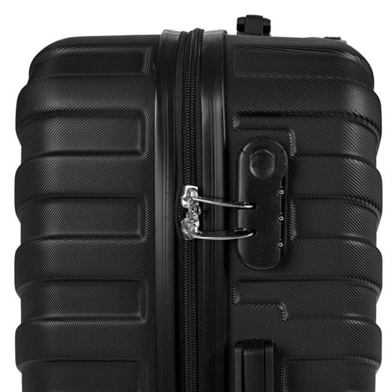 Sport si Outdoor - Articole de voiaj - Genti voiaj - Troler Negru cu Dungi Reliefate, 35L, 39x22x57cm - Infinity.ro
