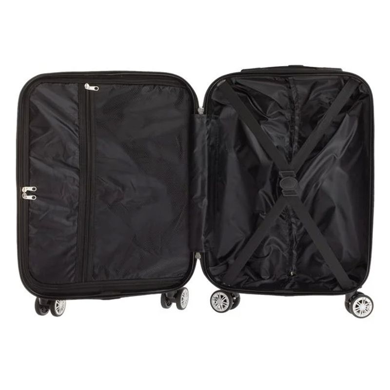 Sport si Outdoor - Articole de voiaj - Trolere - Valiza tip Troler, gri Metalizat, cu Dungi Reliefate, 33L - Infinity.ro
