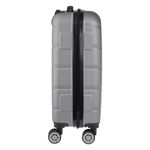 Sport si Outdoor - Articole de voiaj - Genti voiaj - Valiza Tip Troler, Gri Metalizat, cu Dungi Reliefate, 87L - Infinity.ro