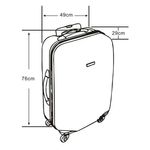 Sport si Outdoor - Articole de voiaj - Genti voiaj - Valiza Tip Troler, Gri Metalizat, cu Dungi Reliefate, 87L - Infinity.ro