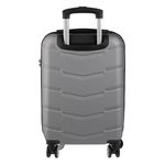 Sport si Outdoor - Articole de voiaj - Genti voiaj - Valiza Tip Troler, Gri Metalizat, cu Dungi Reliefate, 87L - Infinity.ro