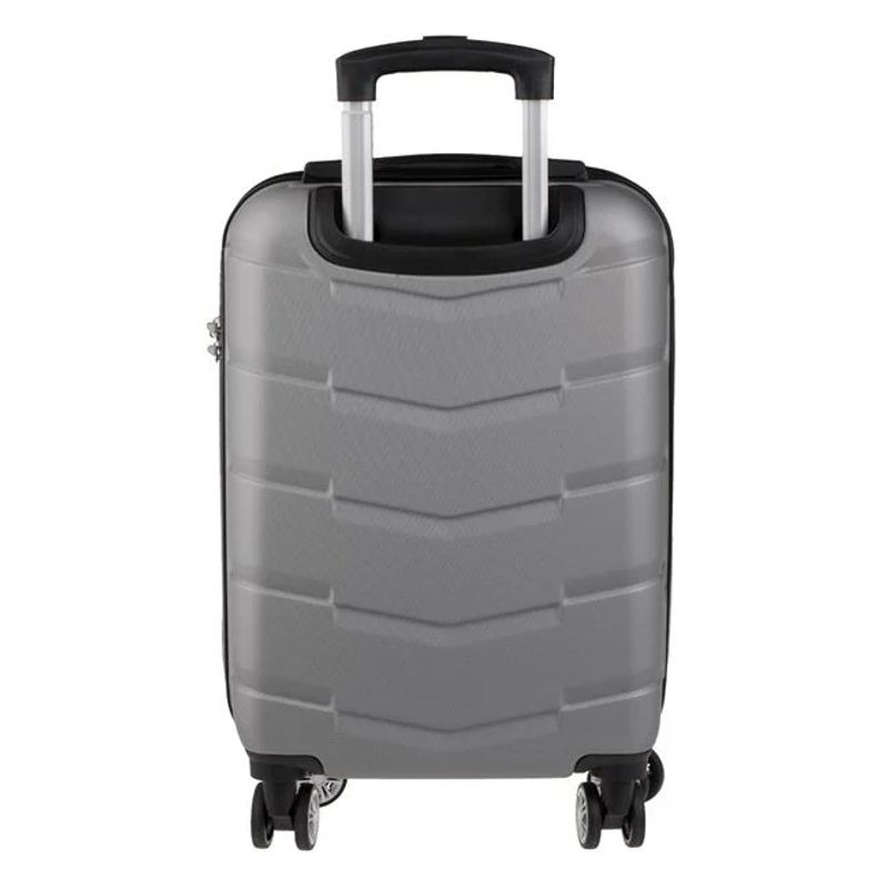 Sport si Outdoor - Articole de voiaj - Genti voiaj - Valiza Tip Troler, Gri Metalizat, cu Dungi Reliefate, 87L - Infinity.ro