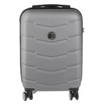 Sport si Outdoor - Articole de voiaj - Genti voiaj - Valiza Tip Troler, Gri Metalizat, cu Dungi Reliefate, 87L - Infinity.ro