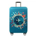 Sport si Outdoor - Articole de voiaj - Accesorii articole de voiaj - Husa de Protectie pentru Valiza, Verde, Model Avion si Monumente, 33L-35L - Infinity.ro