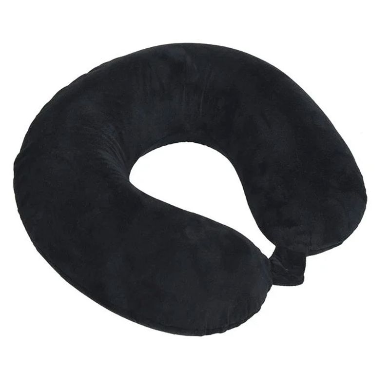 Sport si Outdoor - Articole de voiaj - Accesorii articole de voiaj - Perna de Calatorie Anatomica, cu Spuma cu Memorie, Neagra, 30cm - Infinity.ro